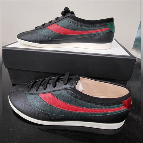 gucci falacer black|GUCCI Grained Calfskin Mens Web Falacer Sneakers 7.5 Black .